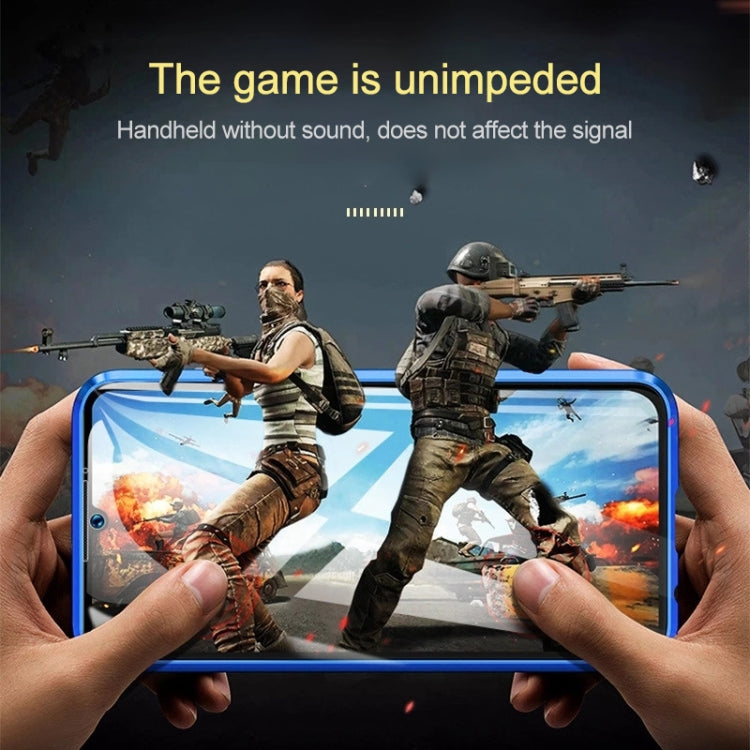 Ultra Slim Double Sides Magnetic Adsorption Angular Frame Tempered Glass Magnet Flip Case for OnePlus 7