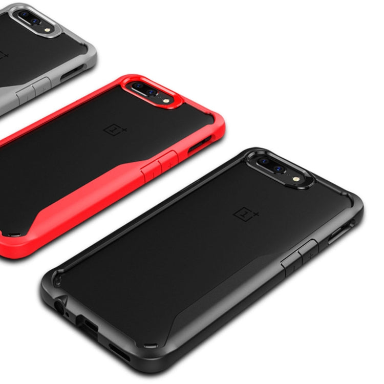 For OnePlus  5 Transparent PC + TPU Full Coverage Shockproof Protective Back Case(Grey)