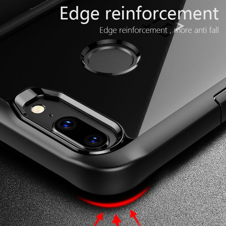 For OnePlus  5T Transparent PC + TPU Full Coverage Shockproof Protective Back Case (Black)
