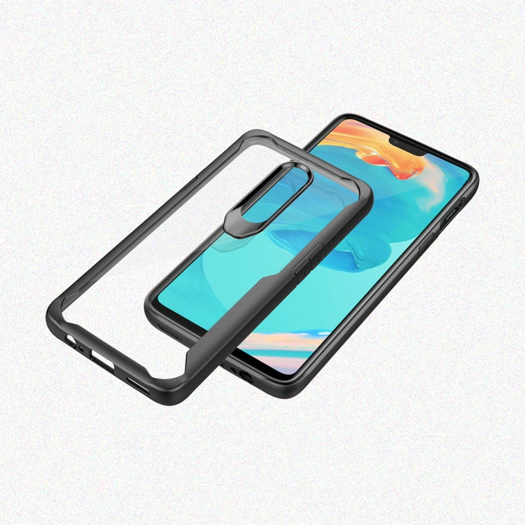 Transparent PC + TPU Full Coverage Shockproof Protective Case for OnePlus 6T (Black)