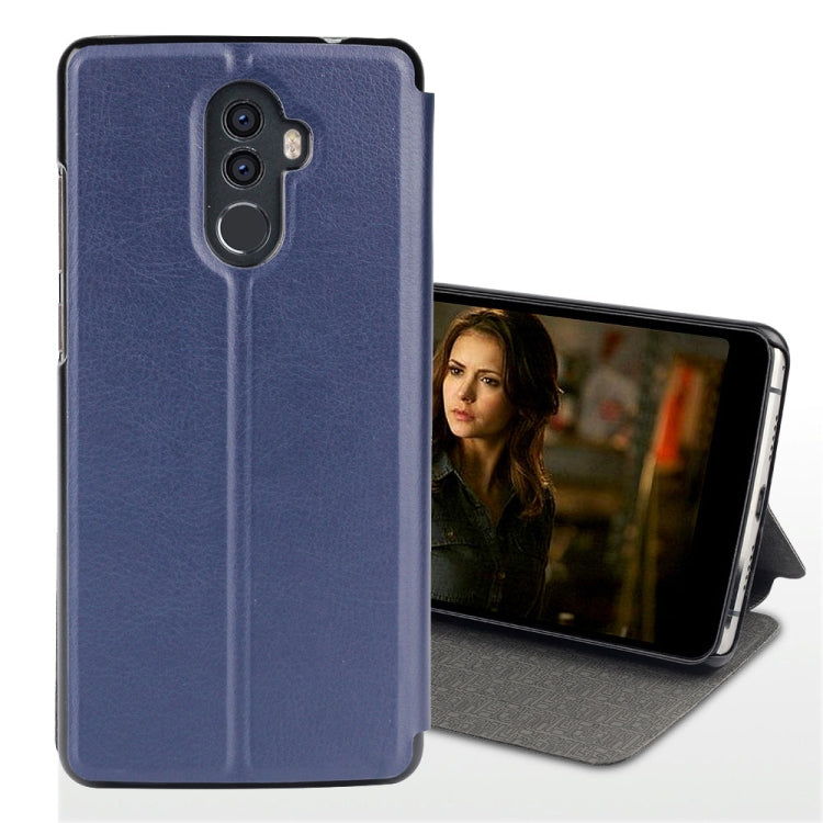 Litchi Texture Horizontal Flip Leather Case for Oukitel K8, with Holder (Blue)