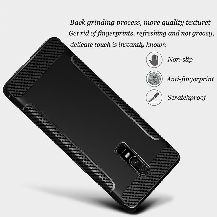 Carbon Fiber Anti-slip TPU Protective Case for OnePlus 6
