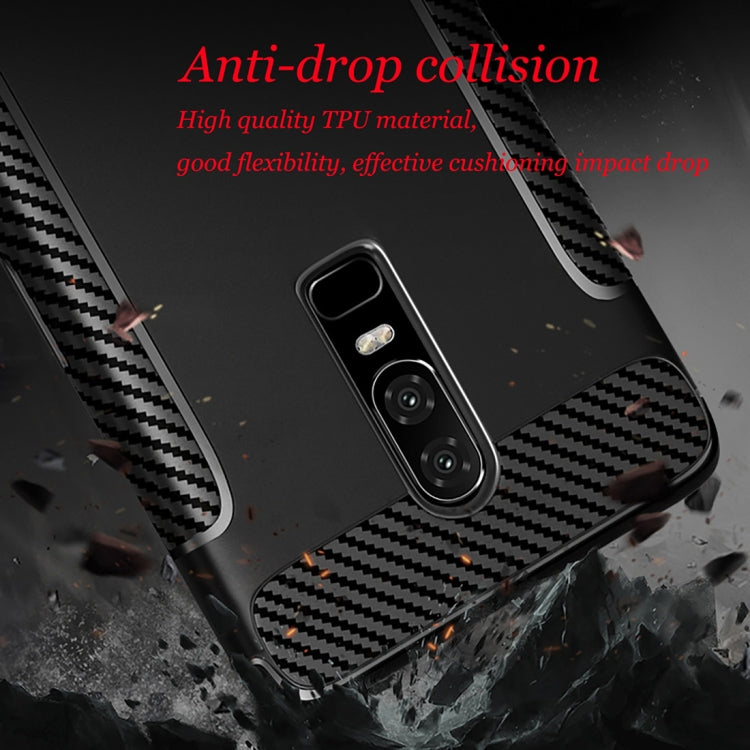Carbon Fiber Anti-slip TPU Protective Case for OnePlus 6