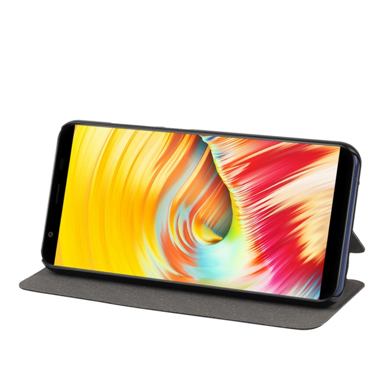 OCUBE Spring Texture Horizontal Flip Leather Case for Vernee T3 Pro, with Holder (Blue)