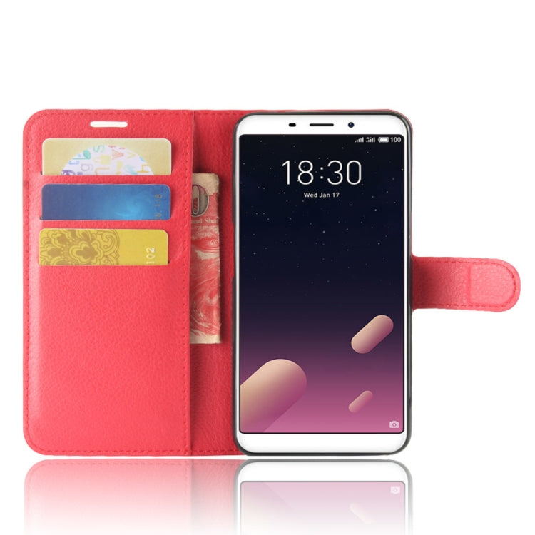For Meizu  Meilan M6s PU + TPU Litchi Texture Horizontal Flip Leather Case with Wallet & Holder & Card Slots