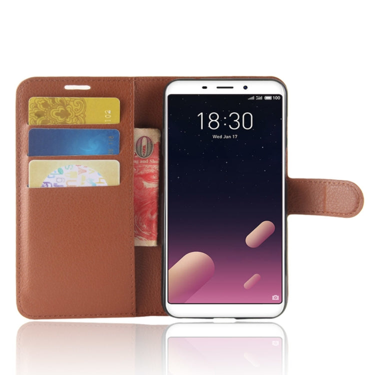 For Meizu  Meilan M6s PU + TPU Litchi Texture Horizontal Flip Leather Case with Wallet & Holder & Card Slots