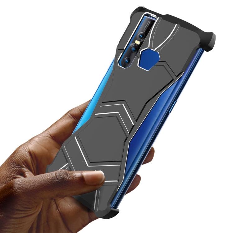 R-JUST Magnet Adsorption Metal Polished Texture Phone Case for VIVO X27 (Black)