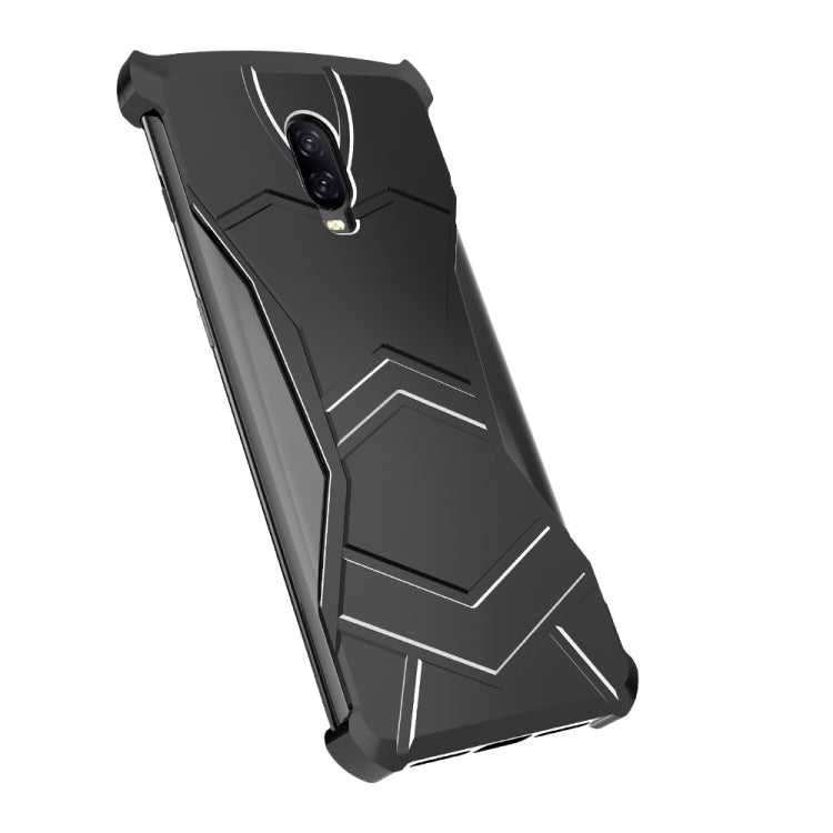 R-JUST Magnet Adsorption Metal Polished Texture Phone Case for Onepuls 6T (Black)