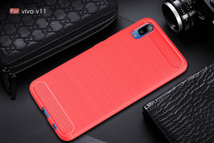Brushed Texture Carbon Fiber Soft TPU Case for Vivo V11 (V11 Pro)
