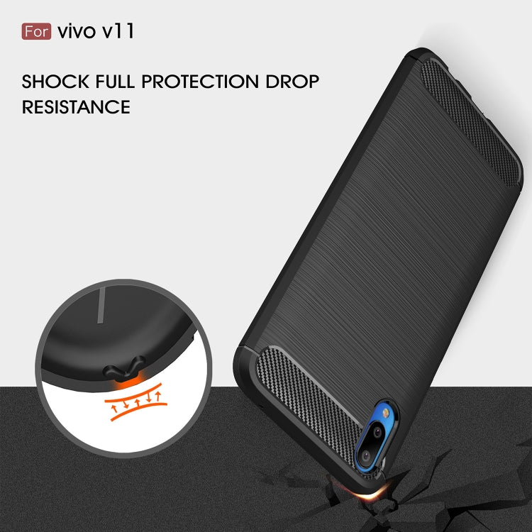 Brushed Texture Carbon Fiber Soft TPU Case for Vivo V11 (V11 Pro)