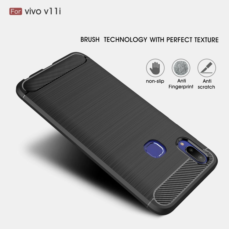 Brushed Texture Carbon Fiber Soft TPU Case for Vivo V11i