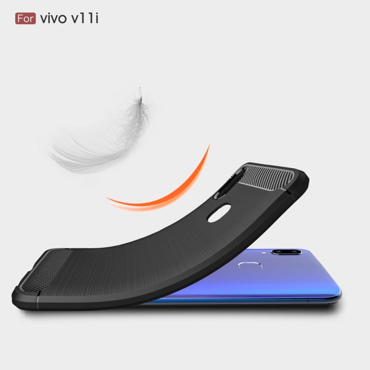 Brushed Texture Carbon Fiber Soft TPU Case for Vivo V11i