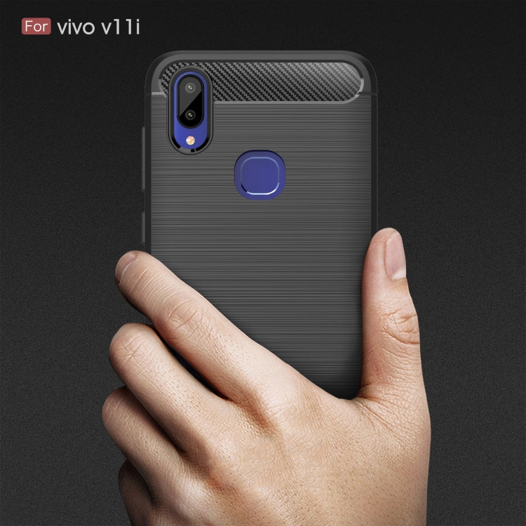 Brushed Texture Carbon Fiber Soft TPU Case for Vivo V11i