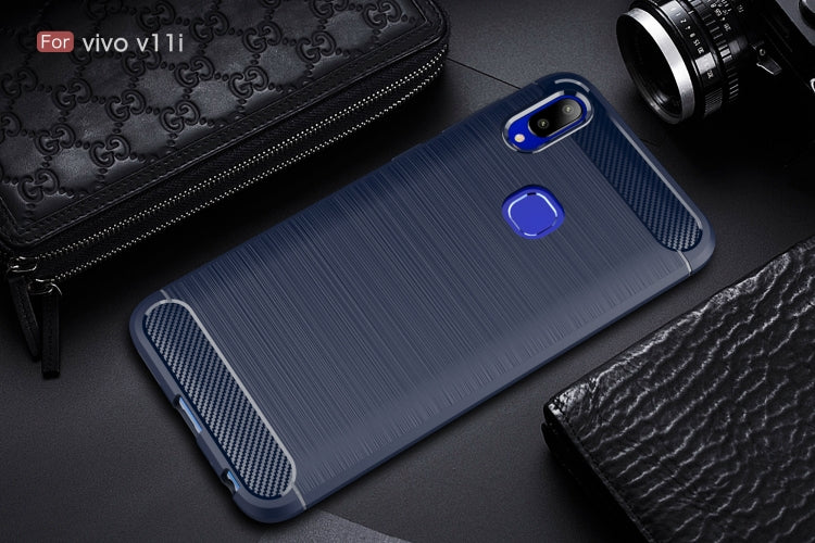 Brushed Texture Carbon Fiber Soft TPU Case for Vivo V11i