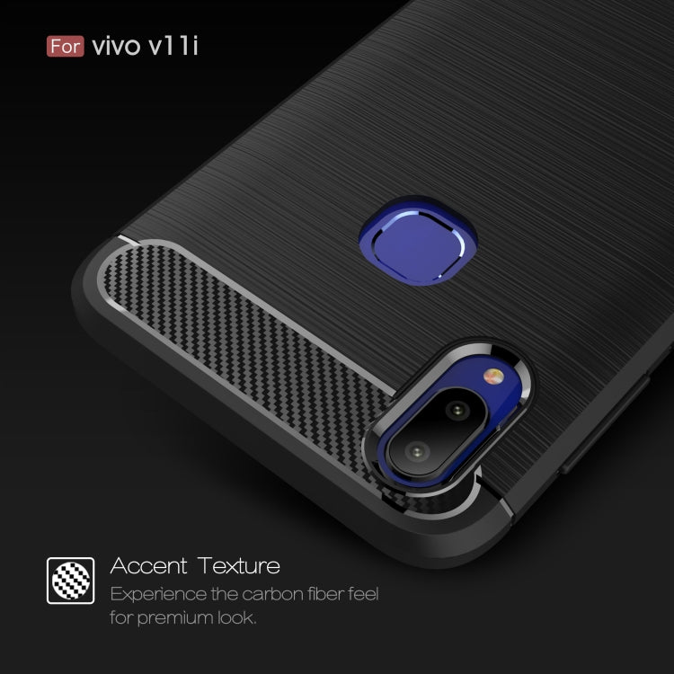 Brushed Texture Carbon Fiber Soft TPU Case for Vivo V11i