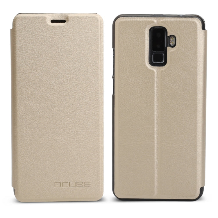 OCUBE for Leagoo M9 (MPH1992) Spring Texture Horizontal Flip Leather Case with Holder (Gold)