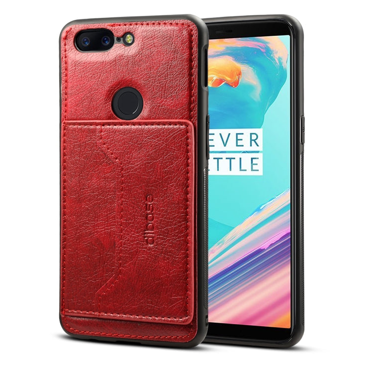 Dibase TPU + PC + PU Crazy Horse Texture Leather Case for OnePlus 5T