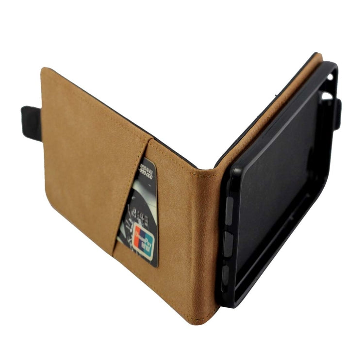 For Alcatel A5 LED TPU Business Style Vertical Flip Protective Leather Case with Card Slot(Black)