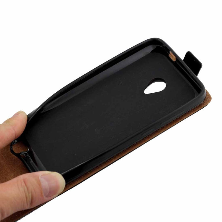 For Alcatel U5 TPU Business Style Vertical Flip Protective Leather Case with Card Slot (Black)