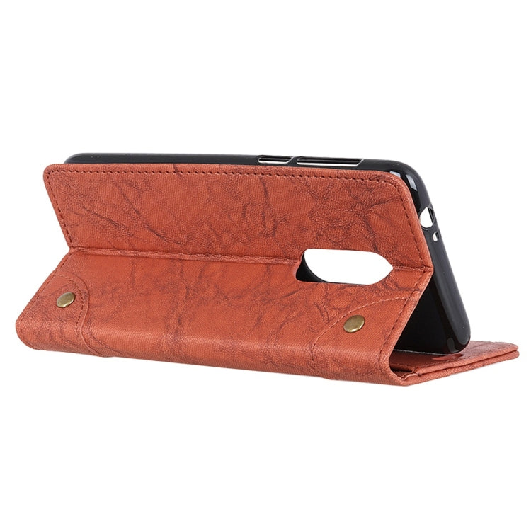 Copper Buckle Retro Crazy Horse Texture Horizontal Flip Leather Case for OnePlus 7, with Holder & Card Slots & Wallet