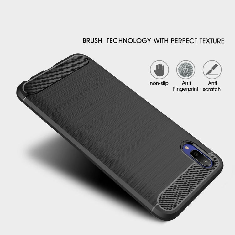 Brushed Texture Carbon Fiber Shockproof TPU Case for Vivo Y97