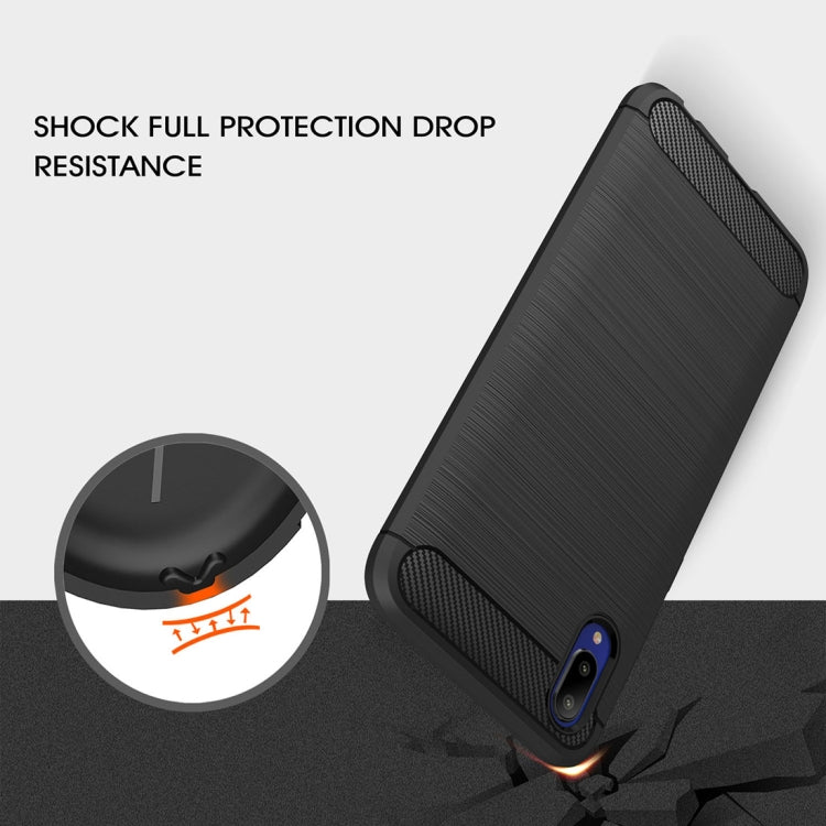 Brushed Texture Carbon Fiber Shockproof TPU Case for Vivo Y97