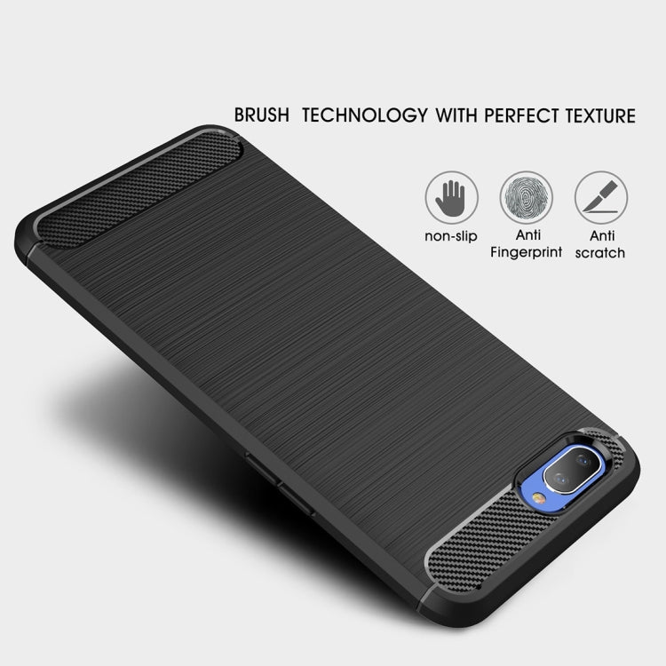 Brushed Texture Carbon Fiber Shockproof TPU Case for OPPO AX5