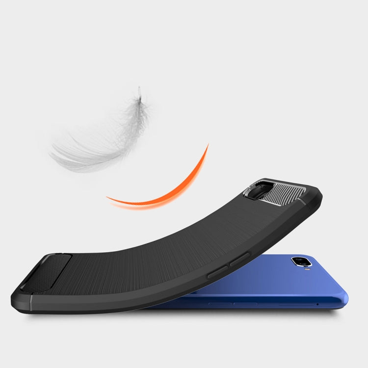 Brushed Texture Carbon Fiber Shockproof TPU Case for OPPO AX5