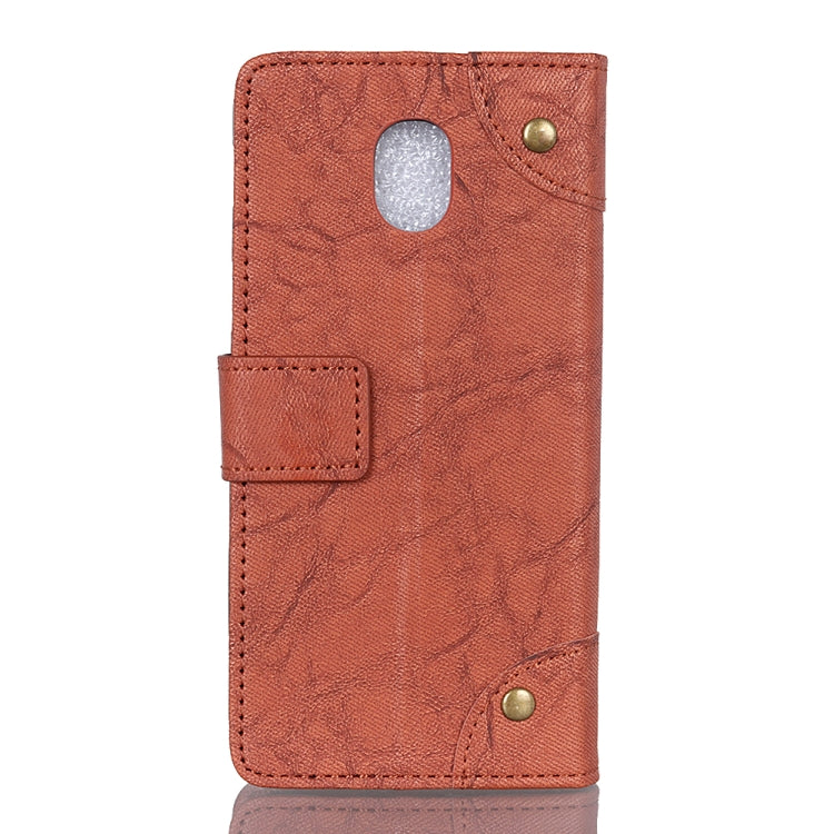 Copper Buckle Retro Crazy Horse Texture Horizontal Flip Leather Case for Alcatel 1C (2019), with Holder & Card Slots & Wallet