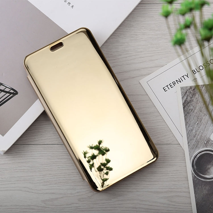 Mirror Clear View Horizontal Flip PU Leather Case for OnePlus 6, with Holder