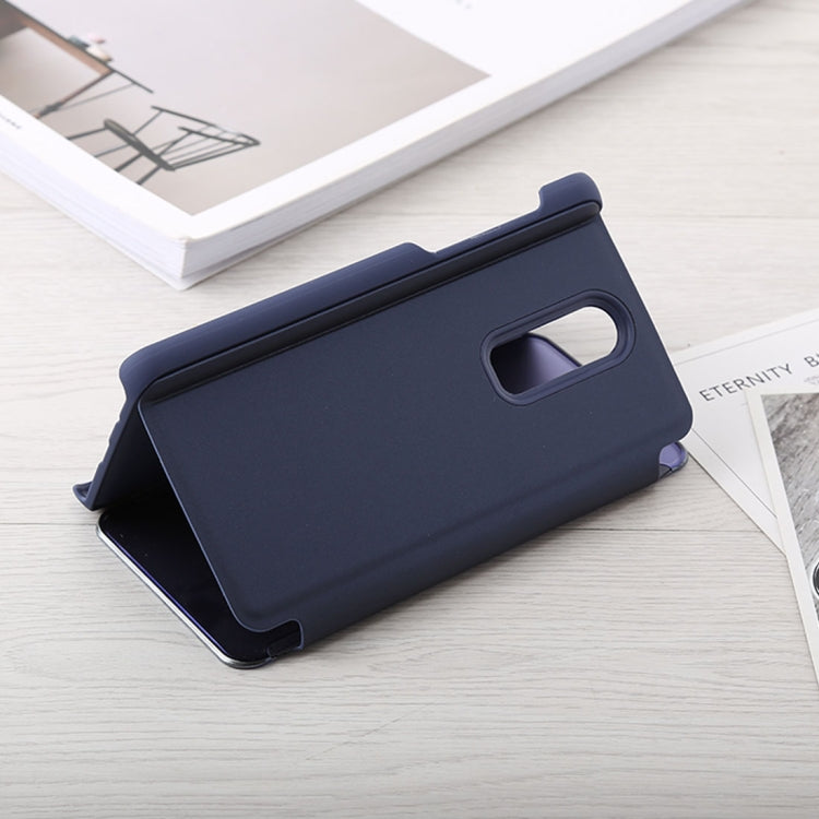 Mirror Clear View Horizontal Flip PU Leather Case for OnePlus 6, with Holder