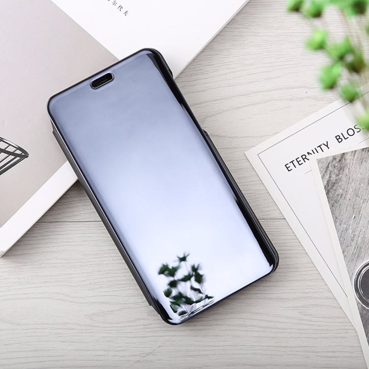 Mirror Clear View Horizontal Flip PU Leather Case for OnePlus 6, with Holder