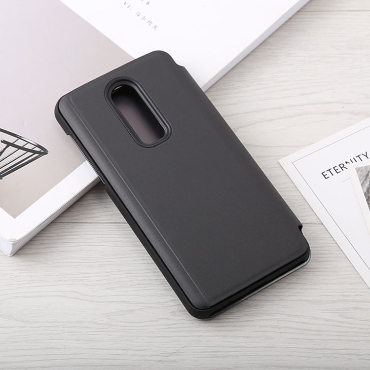 Mirror Clear View Horizontal Flip PU Leather Case for OnePlus 6, with Holder
