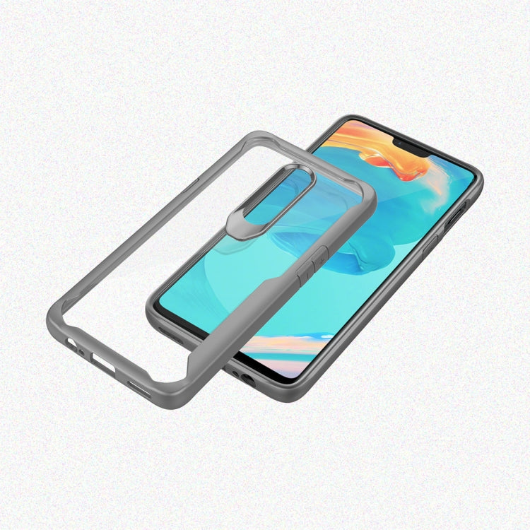 Transparent PC + TPU Full Coverage Shockproof Protective Case for OnePlus 6 (Grey)