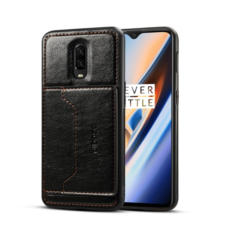 Dibase TPU + PC + PU Crazy Horse Texture Protective Case for OnePlus 7, with Holder & Card Slots