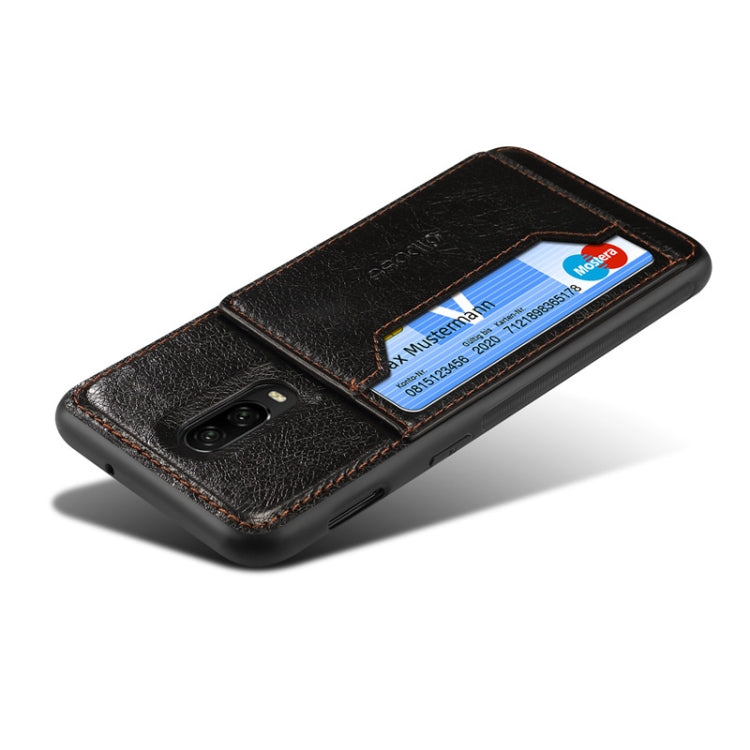 Dibase TPU + PC + PU Crazy Horse Texture Protective Case for OnePlus 7, with Holder & Card Slots