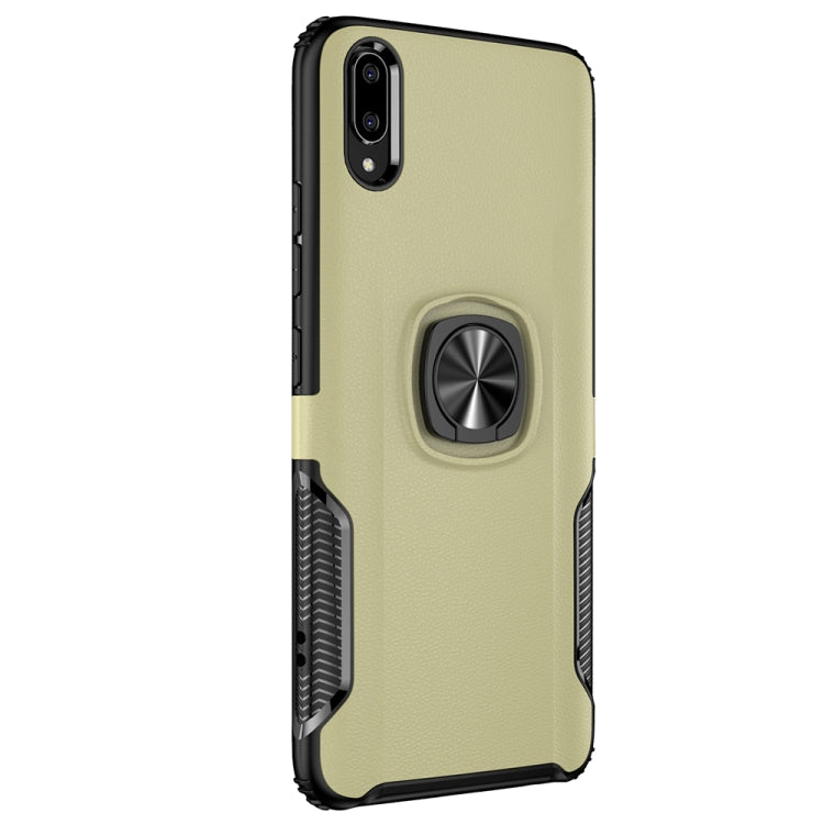 Shockproof Car Magnetic Case with 360 Degree Gold Armor Ring for VIVO V11