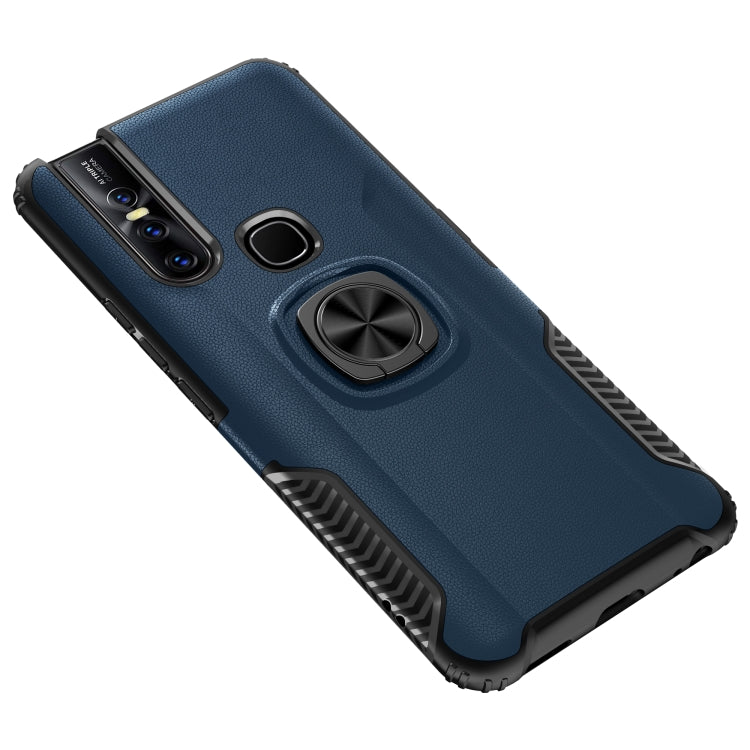 Shockproof Car Magnetic Case with 360 Degree Gold Armor Ring for VIVO V15