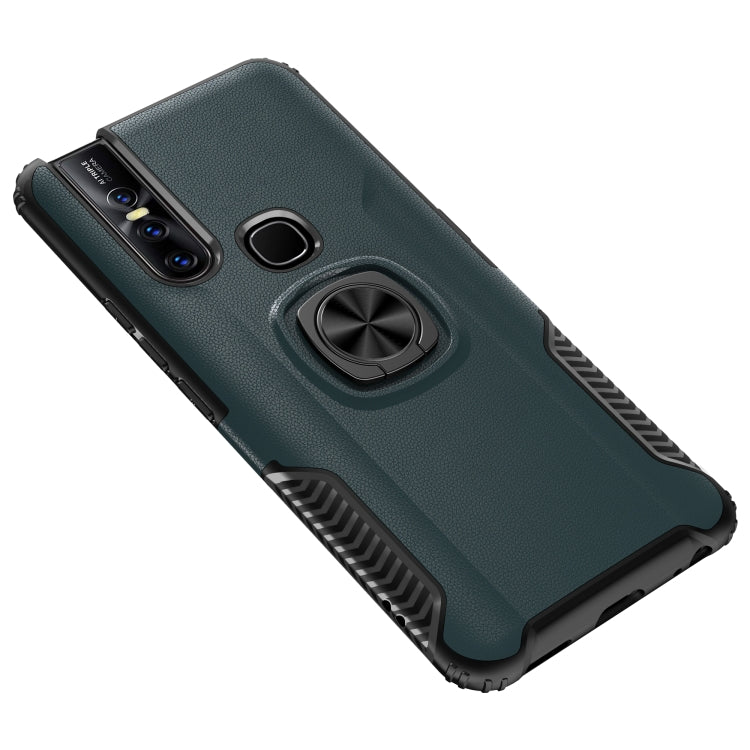 Shockproof Car Magnetic Case with 360 Degree Gold Armor Ring for VIVO V15