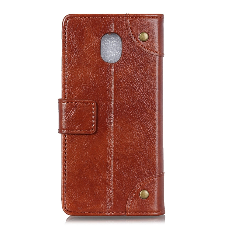 Copper Buckle Nappa Texture Horizontal Flip Leather Case for Alcatel 1C (2019), with Holder & Card Slots & Wallet