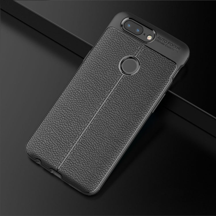 For OnePlus  5T Litchi Texture Soft TPU Protective Back Cover Case