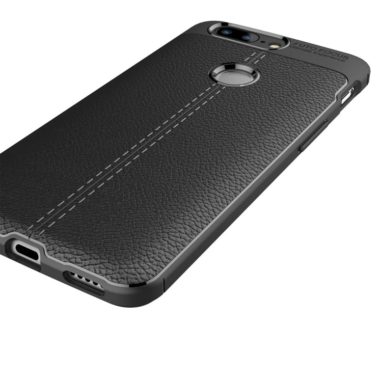For OnePlus  5T Litchi Texture Soft TPU Protective Back Cover Case