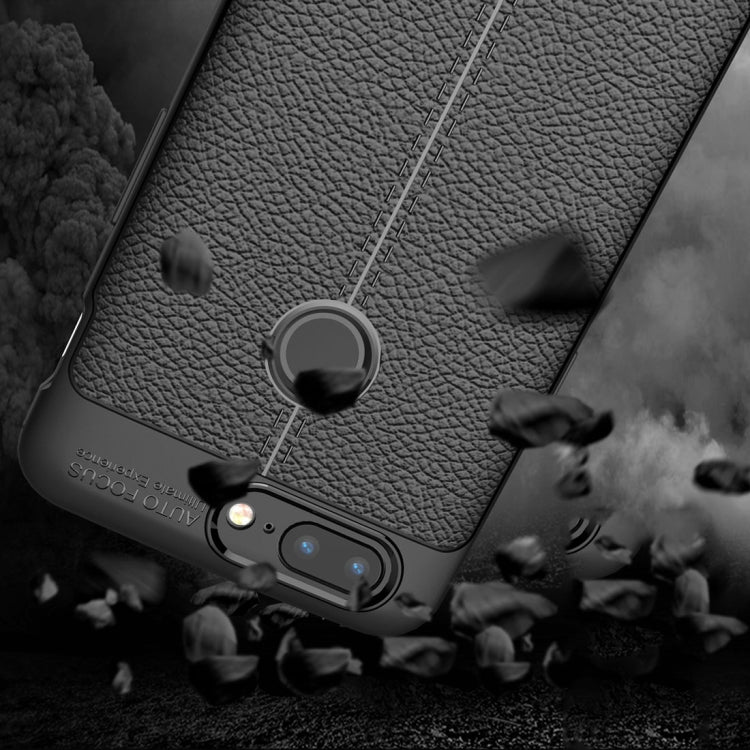 For OnePlus  5T Litchi Texture Soft TPU Protective Back Cover Case