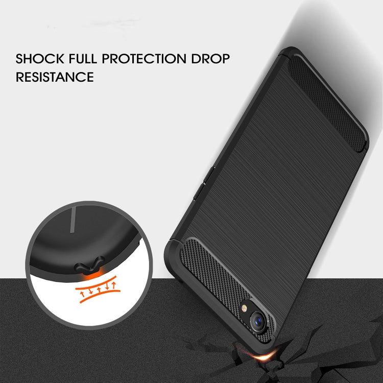 Brushed Texture Carbon Fiber Shockproof TPU Case for OPPO Realme 1