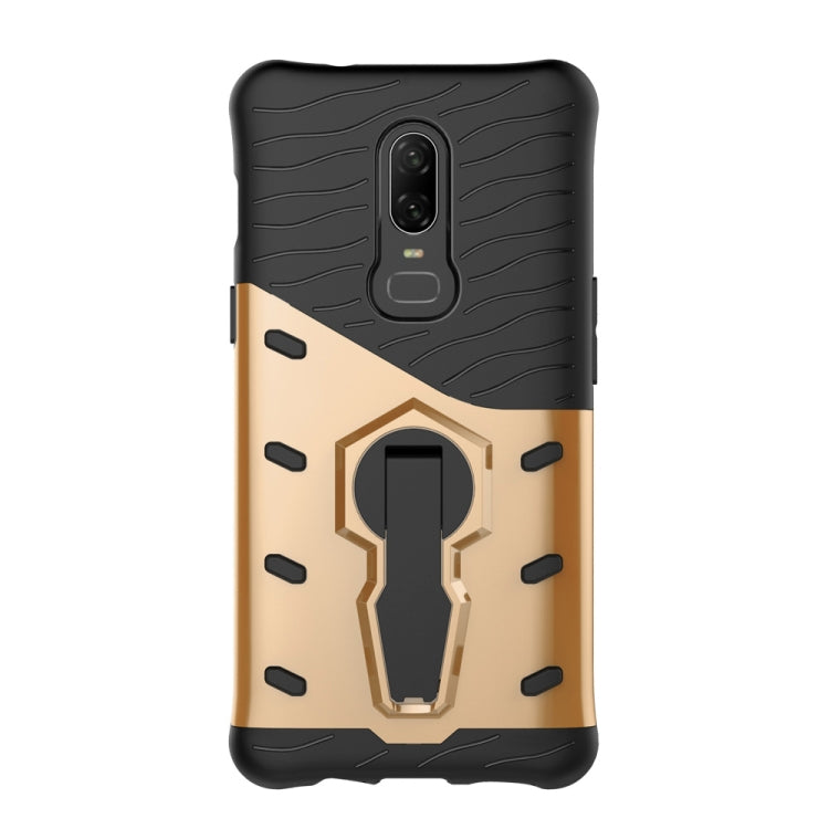 PC + TPU Dropproof Sniper Hybrid Case for OnePlus 6, with 360 Degree Rotation Holder