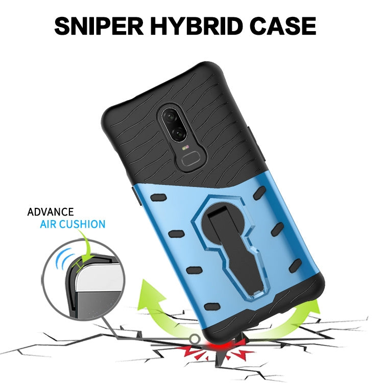 PC + TPU Dropproof Sniper Hybrid Case for OnePlus 6, with 360 Degree Rotation Holder