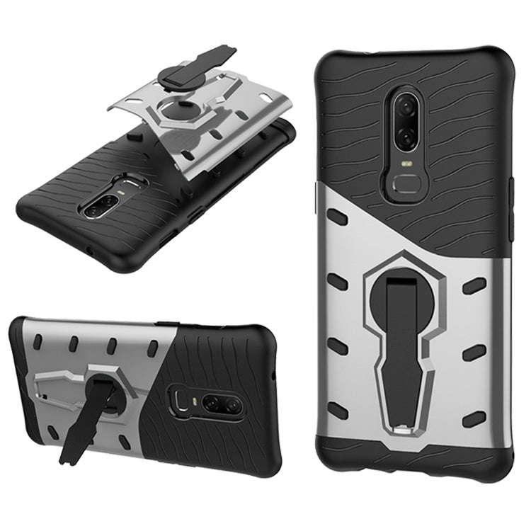 PC + TPU Dropproof Sniper Hybrid Case for OnePlus 6, with 360 Degree Rotation Holder