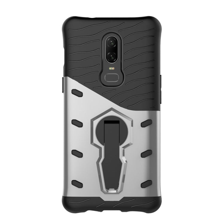 PC + TPU Dropproof Sniper Hybrid Case for OnePlus 6, with 360 Degree Rotation Holder