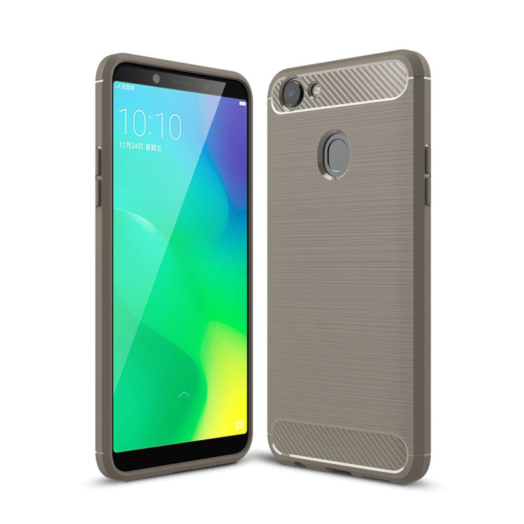 For OPPO  A79 Brushed Texture Carbon Fiber Shockproof TPU Rugged Armor Protective Case
