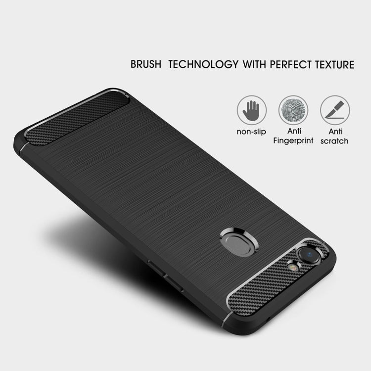 For OPPO  A79 Brushed Texture Carbon Fiber Shockproof TPU Rugged Armor Protective Case